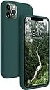 LOXXO® Microfiber Candy Case Compatible for iPhone 11 Pro Max 6.5 inch, Shockproof Slim Back Cover Liquid Silicone Case - Forest Green