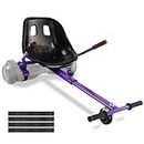 Hishine Hoverboard seat Attachment Go-Kart fits 6.5”/ 8”/ 10” hoverboards, Hover cart for Kids & Adults, Accessory for self Balancing Scooter, Purple