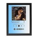 FA6 Spotify Photo Frame Personalized Picture Music Frame Anniversary For Gift | Scannable Spotify Song QR Code Frame with Your Photo, Blue & White - 5x7 Inch