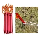 10pcs/set 18cm Aluminum Alloy Tent Pegs With Reflective Rope Hiking Equipment Camping Accessories