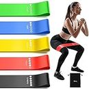 Resistance bands, exercise workout bands for women and men, 5 set of stretch bands for booty legs, pilates flexbands