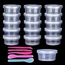 16 Pack 4.5 oz Slime Storage Containers for Slime, Foam Ball Storage Containers with Lids, 2pcs Mixing Spoon 3pcs Slime Tools for Slime DIY Art Craft Making Homemade