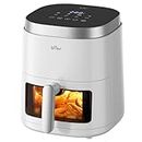 Bear Air Fryer, 5.3Qt 8-in-1 Quick and Oil-Free Healthy Meals, Easy View, Smart Digital Touchscreen, Dishwasher-Safe&Non-stick Basket, Disposable Paper Liner and Recipes included,White