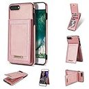 Compatible with iPhone 6plus 6splus 6/6s Plus Wallet Case and Premium Vintage Leather Flip Credit Card Holder Stand Cell Phone Cover for iPhone6 6+ iPhone6s 6s+ i 6P 6a S Six iPhone6splus Men Pink