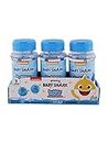 Bubble Magic Baby Shark Solution Bottle with Wand - Pack of 3 118 ML Each, with Specially Designed Grooves to Hold More Solution, Age 3 Years and Above, Multicolor, (BM50014)