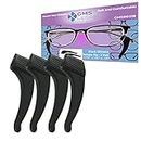 GMS Optical Premium Grade Comfortable Silicone Anti-slip Holder for Glasses, Sunglasses, and Eye Wear - Ear Hook Eyeglass Temple Tip (2 pair - Black)