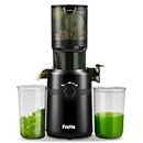 Fretta Cold Press Juicer Machines,Slow Masticating Juicer Machines with 4.25" Large Feed Chute,Fit Whole Fruits & Vegetables Easy Clean Self Feeding,High Juice Yield,BPA Free (Black, 34oz)