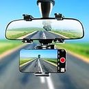 TJOM 360 Degree Adjustable Car Rearview Mirror Car Auto Rearview Mirror Mount Universal Cell Phone Holder Slip Resistant Bracket Stands for Smart Phone GPS