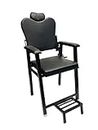 GOYALSON Beauty Parlour/Salon/Cutting/Barber/Parlor/Makeup/Makeover Chair Made of Iron Frame with Leather cushoin seat Back (with Push Back System) (Black)