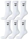 Hummel Lot de 6 paires de chaussettes de sport unisexes Blanc 46 à 48
