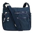 Milky Way Womens Multi-Pocket Casual Crossbody Handbags Waterproof Shoulder Bags Satchel Girls Ladies Crossbody Side (Blue)