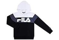 Fila Heritage Unisex Boys and Girls Kids Hooded Brushed Fleece Sweatshirt With Hood Kids Clothes (Medium, Multi Reflective)