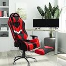 ASE GAMING® Gold Series Ergonomic Gaming Chair with Footrest Premium PU Leather, Adjustable Neck & Lumbar Pillow, 180 Degree Recline with Black Metal Base (Multicolor)