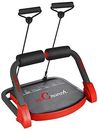 signature fitness ab crunch total body workout with resistance bands, instruc...