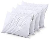 Utopia Bedding Waterproof Pillow Protector Zippered (4 Pack) Queen – Bed Bug Proof Pillow Encasement 20 x 28 Inches