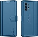 KIVANO LUXE® Compatible with Samsung Galaxy A73 5G Artisanal Leather Wallet Case with Card Holder for Men Women, Magnetic Flip Folio Cover with Stand RFID Blocking Cell Phone Case