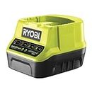 RYOBI 5133002891 Autre Cargador rápido Monitor de voltaje y temperatura de 18 V con protección electrónica sin batería-RC18-120, Otro, Norme