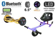 Gold Chrome 6.5" UL2272 Hoverboard with Bluetooth & LED Wheels + Hoverkart