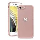Micoden iPhone 8 Case Shockproof TPU Silicone Case with Cute Love Heart Pattern Soft Full Protection Case for iPhone 7/8/SE 2020 (Pink)