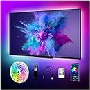 phopollo Tv Led Lights, 4M Tv Led Backlight USB for 55"-70" Tv,Monitor,PC,Tv Backlights with App Control,Music Sync with Mic,5050 RGB Color Changing Led Strips Lights