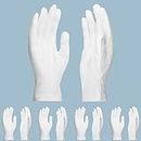 5 Pairs Archival Photo Gloves, ENPOINT White Medium Work Gloves For Handling Art Working Photography Men & Womens Cloth Gloves Liners Bulk for Handling Jewelry, Film, Photo, Coin Metal Inspection
