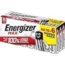 Energizer - MAX, Pack de 18+6 pilas AA, larga duración para uso cotidiano, sin sulfatación y 10 años vida útil