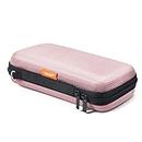 GLCON Cell Phone Carrying Case - Portable Hard EVA Charger Case - High Protection Small Zipper Travel Pouch Storage Bag Electronic Organizer for Battery, GPS, Hard Drive, Charging Cable, Cord - Pink