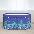 YINTECH Large Foldable Soaking Bathing Tub Portable Bathtub for Adults Freestanding Non-Inflatable Hot Bath Tub, Thickened Thermal Foam to Keep Temperature Easy To Store Folding