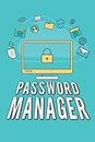 Password Manager: Password Book and Organizer to Write Down Access Data for Websites, E-mail, Cell phone etc. - Password Organizer with Table of Contents and Index from A to Z