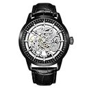 Automatic Mens Watches Skeleton Mechanical Wrist Watch for Men Waterproof Genuine Leather Watchband Luxury Self-Winding Stainless Steel Analog Watch for Men Collection PAGANI DESIGN, full black 1638, Analog Watch,Mechanical,Self-winding
