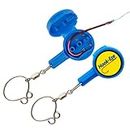 2023 Updated Design Hook Eze Fishing Gear Knot Tying Tool | Pack of 2 | Protect From Fish Hooks | Tie Fishing Knots Easily | Cool Gadgets | Ice & Fly Fishing Gifts for Beginner Anglers - Blue