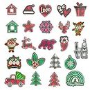 Thermocollant Ecusson À Coudre Christmas Embroidered Cloth Stickers Cartoon Christmas Tree Patch Badge Sticker Snowman Snowflake Christmas Sock Clothing Accessories Hat Decoration 23Pcs