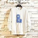 New Men Hip Hop Sweatshirts Stereo Alpaca Print Fashion O-Neck Pullover Hoodies Autumn Winter Basic Clothes Top 4XL White