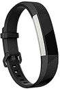 Bobo Accessories - Cinturino di ricambio per Fitbit Alta HR/Alta/Ace in silicone, cinturino sportivo regolabile, per donne e uomini e Senza metallo, colore: Nero