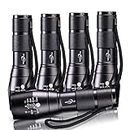 MODOAO LED Tactical Flashlight 5 Pack, Ultra Bright XML L2 High Lumen,Zoomable,5 Modes,Water Resistant Portable Handheld Light Perfect for Camping Hiking Biking Home Emergency