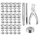200 Pieces Stainless Steel Snap Fastener Kit, BetterJonny 15mm Heavy Duty Snap Button Press Stud Cap with Pliers and 3 Setting Tools for Marine Boat Canvas Bag Leather DIY Craft