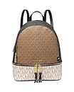 Michael Kors Rhea Zip MD Backpack, Bag Women, Husk Multi, 25.4 x 11.4 x 29.8