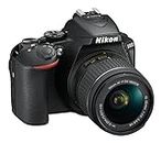 Nikon D5600 + AF-P DX 18-55mm VR + 8GB SD Juego de Camara SLR 24,2 MP CMOS 6000 x 4000 Pixeles Negro - Camara Digital (CMOS, Full HD, Pantalla tactil, Negro)