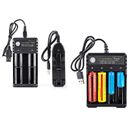 18650 USB Battery Charger Li-ion Batteries Power 1-4 Slots Independent Charging