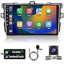 Android Car Stereo for Toyota Corolla 2009-2013 with Apple Carplay, 2G 64G Rimoody 9’’ Touch Screen Corolla Car Radio Bluetooth GPS WiFi FM RDS Mirror Link RCA USB SWC + Backup Camera