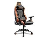 Cougar Outrider S Gaming Chair - Black/Orange - Ergonomic Design, Premium Breathable PVC Leather - 4D Adjustable Armrest - Reclining Backrest up to 180º - Tilt Mechanism (3MOUTNXB.0001)