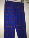 LULAROE girl's leggings S/M Small / Medium Blue Red Birds With Lines Clothesline