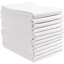 KAF Home Set of 12 White Flat Flour Sack Embroidery/Craft Kitchen Towels, 100-Percent Cotton, Absorbent, Extra Soft (20 x 30-Inches)