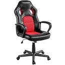 Yaheetech Ergonomic Gaming Chair Leather Racing Chair Computer Desk Chair with Lumbar Support and Arms for Gaming Study Office Red