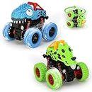 Kids Car Toys for 2 3 4 Year Old, Boys Girls Gifts, Big Wheel Pull Back Car Toys Racing Cars 360° Jumping Stunt Cars for Kids Age 3-10, 4X4 Power Monster Stuck Toddler Car Toys, 1:36 Scale, 2 Pack