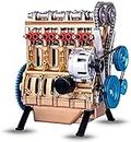 MTJKD 4-Zylinder-Automotor-Modellbausatz für Erwachsene, 4-Zylinder-Modellmotor-Bausatz, Schreibtisch-Motor-Spielzeug-Erwachsenen-Spielzeug Stirling-Motor-Bausatz, Mini-Motor-Bausatz