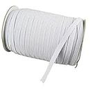 Dhaval 1/2 Inch 12MM Width White Crochet Elastic 100 Meter Pack Ideal for Tailoring/Sewing, Fashion Designing, Boutique, Stitching Pack of 1 Today Deal of The Day