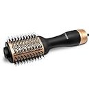 AGARO HV2179 1200 Watts Professional Volumizer Hair Dryer, 24K Gold Styling Surface, Activated Charcoal Bristles, Ceramic Tourmaline Coating Brush Head, One Step Styler, Hot Air Blow Brush for Women
