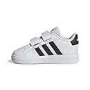 adidas Grand Court Lifestyle Hook and Loop Shoes, Sneaker Unisex - Bambini e ragazzi, Ftwr White Core Black Core Black, 22 EU
