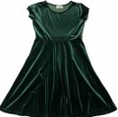 Vestido antiguo azul marino para niñas 14/16 XL, material de terciopelo verde, vestido para preadolescentes/niñas